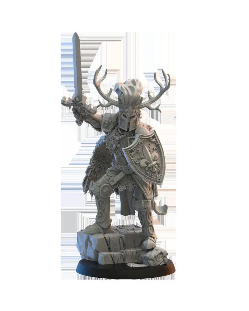 3D printed Medraut knight model by Lost Kingdom Miniatures, detailed miniature figure for tabletop gaming or display.