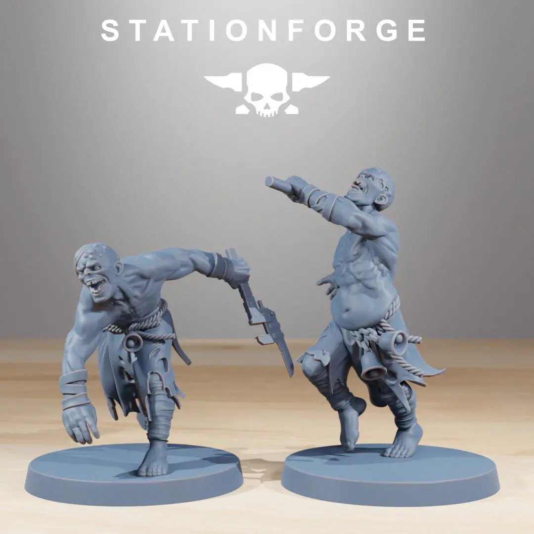 3D printed Corrupted Guard Nomads and Walkers model by Last Hope Miniatures, featuring detailed, sci-fi military figures from StationForge.