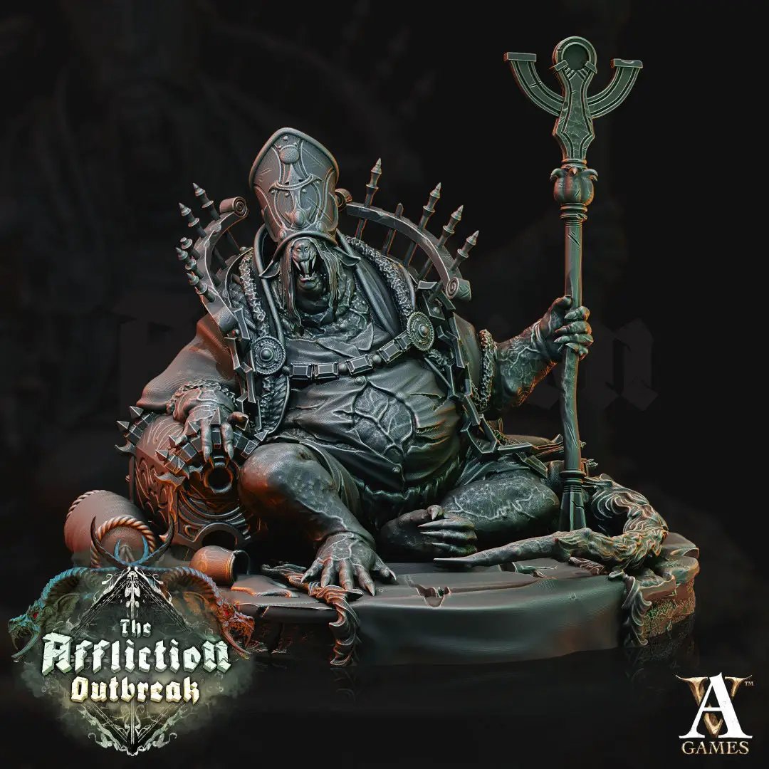 3D printed Blind Bishop model by Last Hope Miniatures, detailed fantasy figure from Archvillain Games for tabletop gaming.