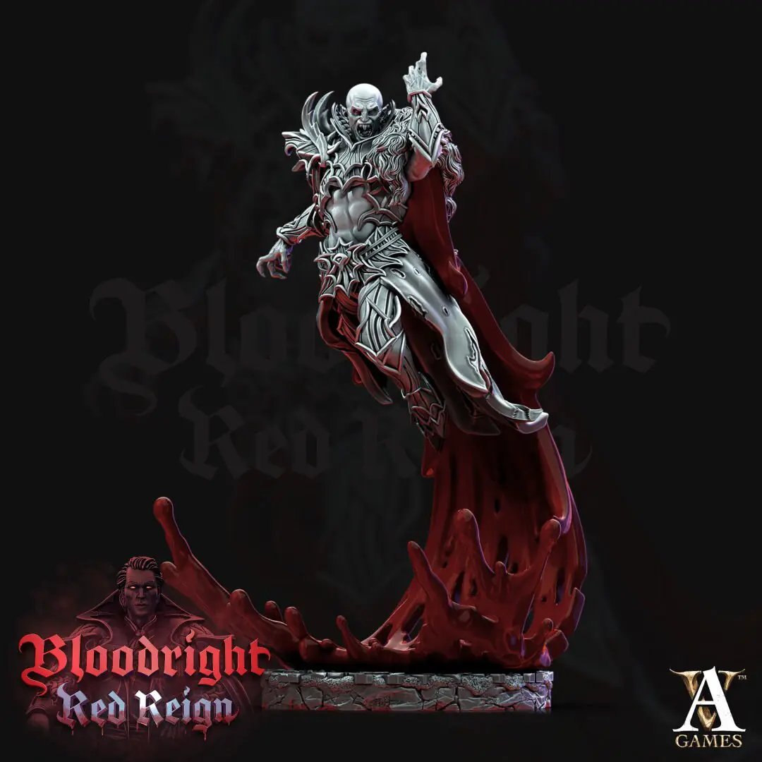 3D printed Bloodcloak model by Last Hope Miniatures, featuring intricate armor and flowing fabric details for tabletop gaming.
