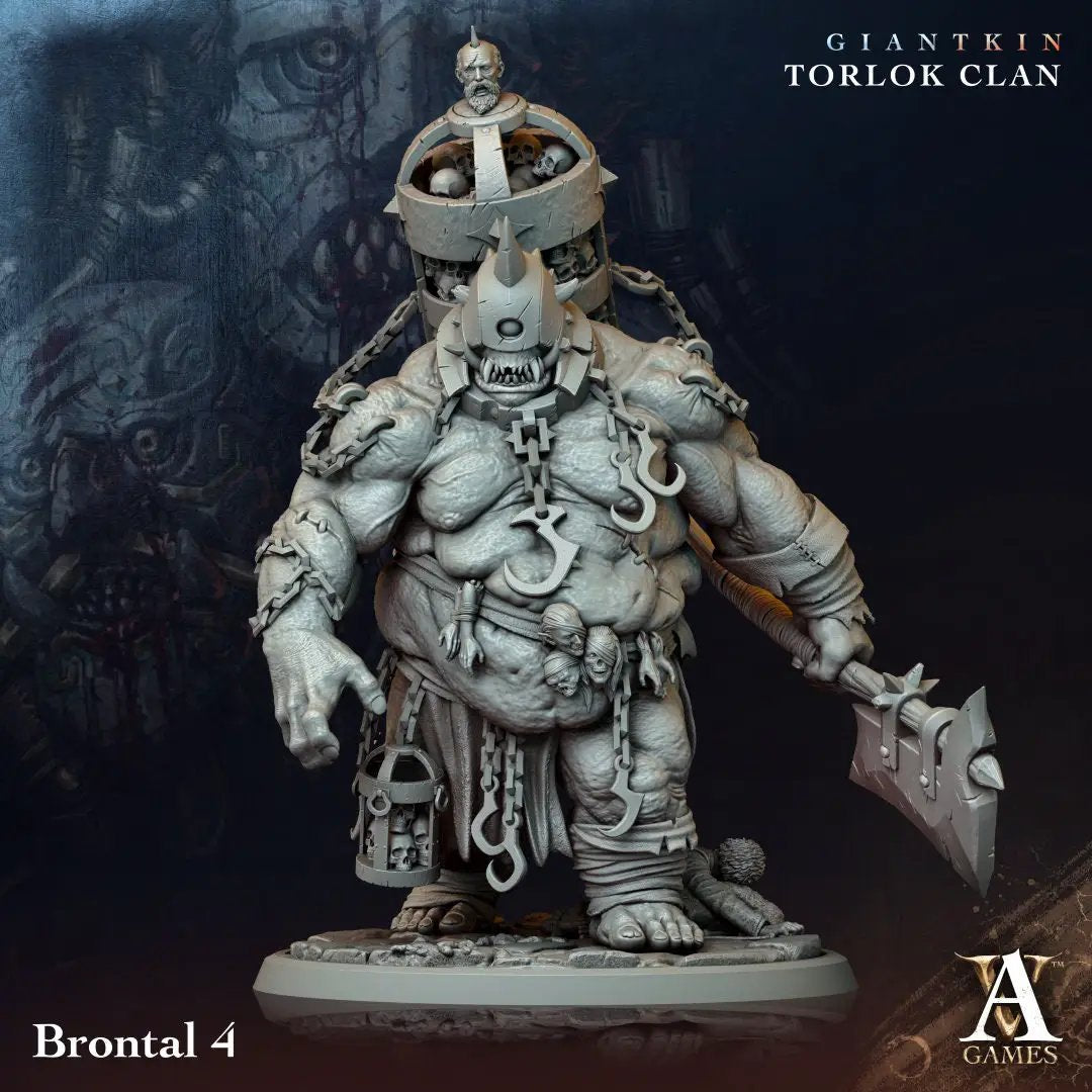3D printed Brontal model by Last Hope Miniatures, detailed fantasy figure from Archvillain Games for tabletop gaming.