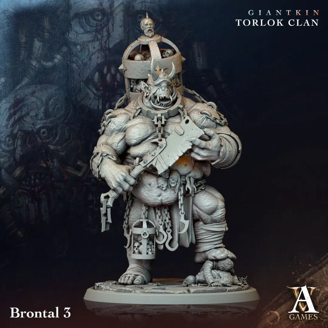 3D printed Brontal model by Last Hope Miniatures, detailed sci-fi creature with intricate textures and dynamic pose from Archvillain Games.