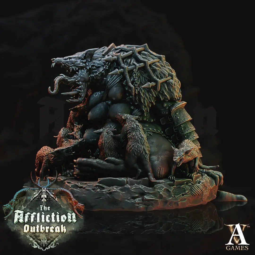 3D printed Broodmother model by Last Hope Miniatures for Archvillain Games, detailed creature with intricate design.