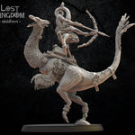 3D printed chameleon heroine model by Lost Kingdom Miniatures, featuring detailed scales and vibrant colors, from Last Hope Miniatures.