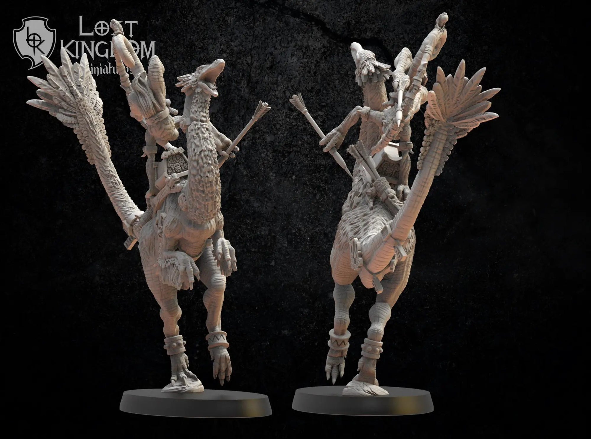 3D printed Chameleon Heroine model by Lost Kingdom Miniatures, detailed fantasy figure for tabletop gaming.