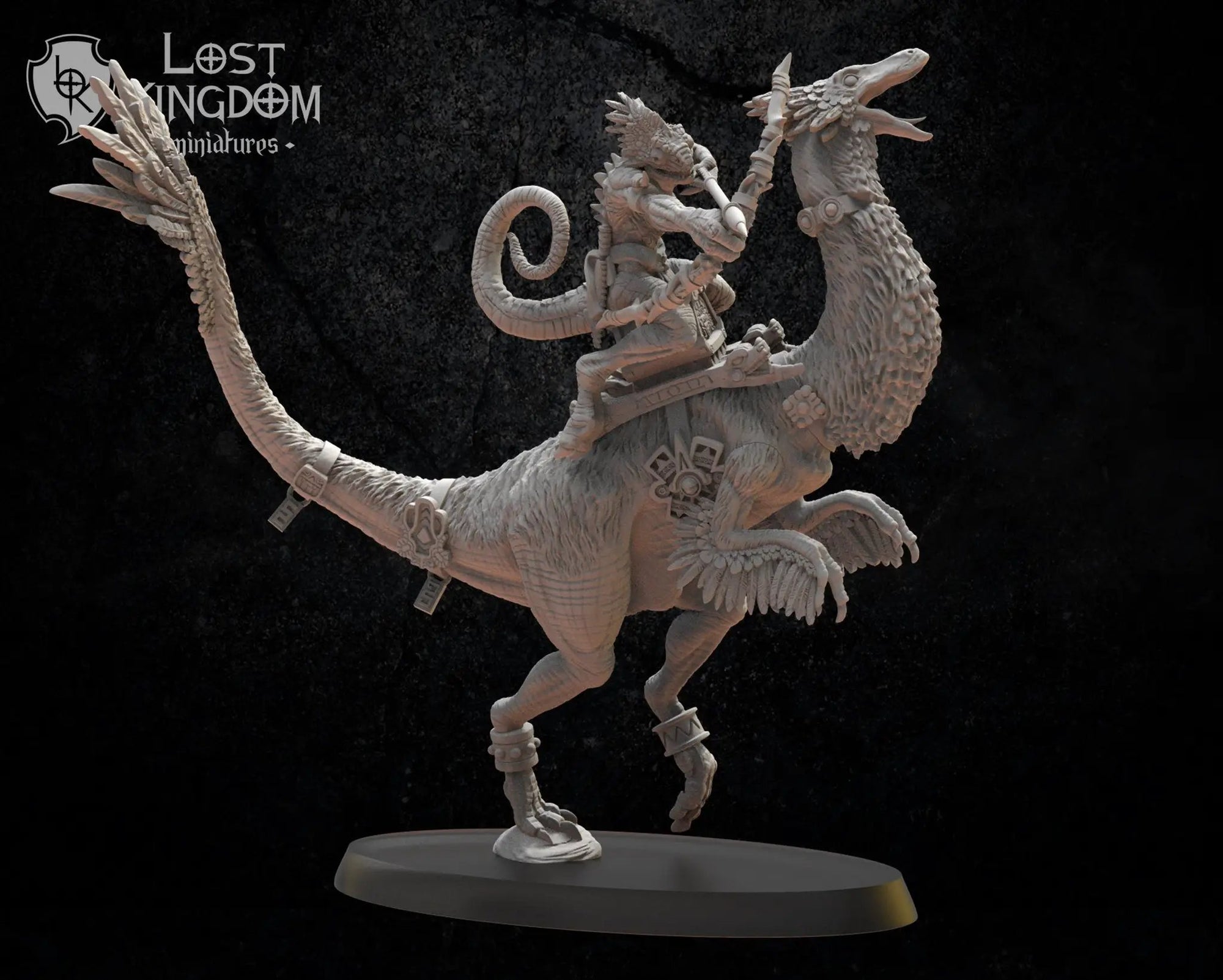3D printed chameleon heroine model by Lost Kingdom Miniatures, detailed fantasy figure from Last Hope Miniatures.