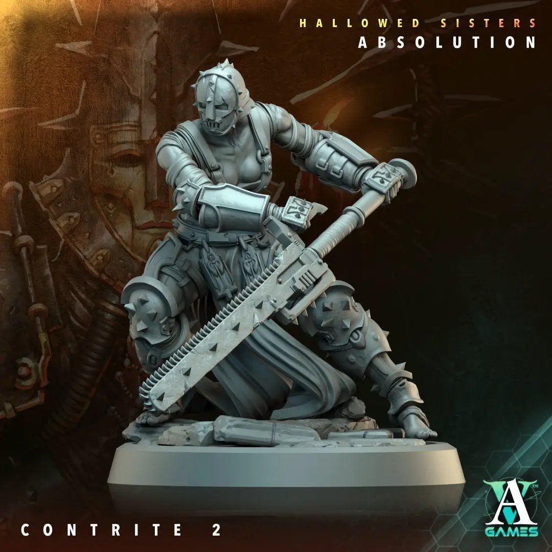 3D printed Contrite model by Last Hope Miniatures for Archvillain Games, featuring detailed sculpting and dynamic pose.