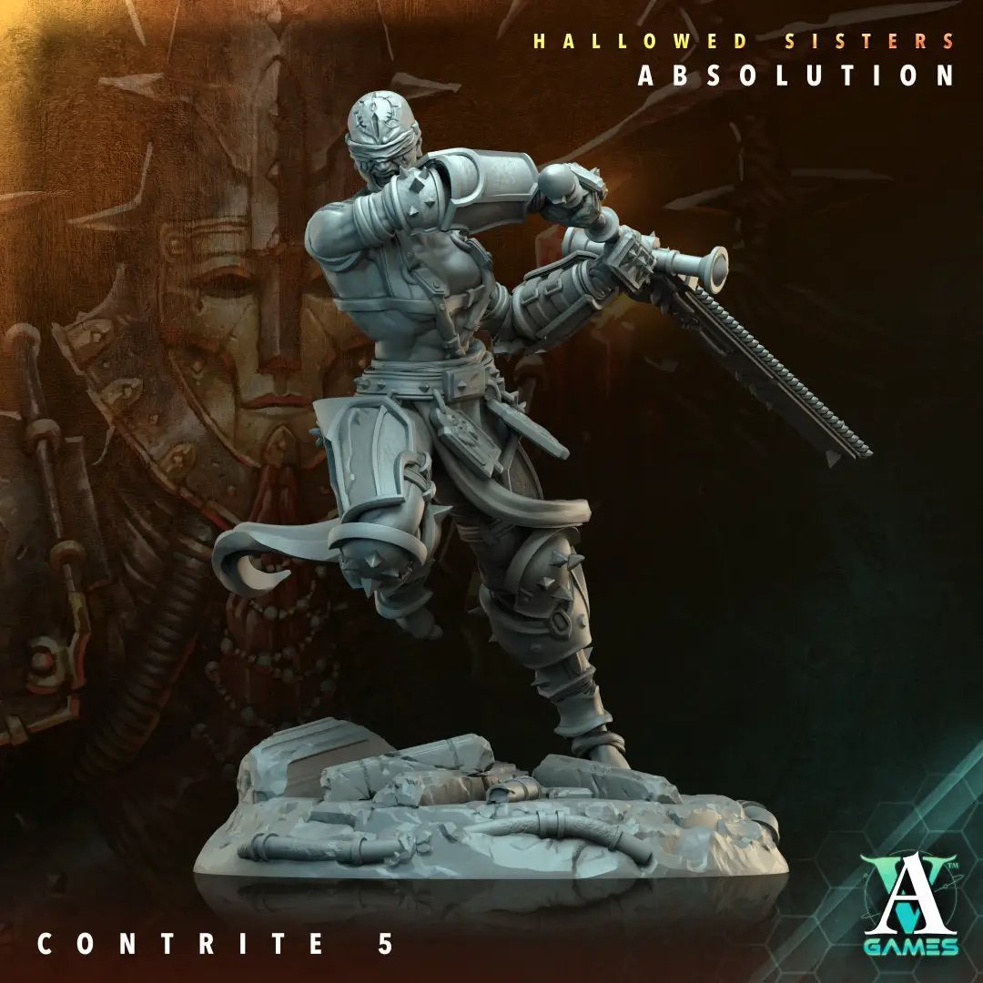 3D printed Contrite model by Last Hope Miniatures, detailed miniature figure from Archvillain Games for tabletop gaming.