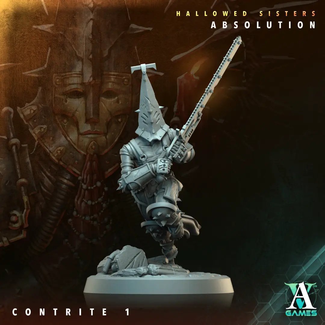 3D printed Contrite model by Last Hope Miniatures for Archvillain Games, detailed miniature figure on a plain background.