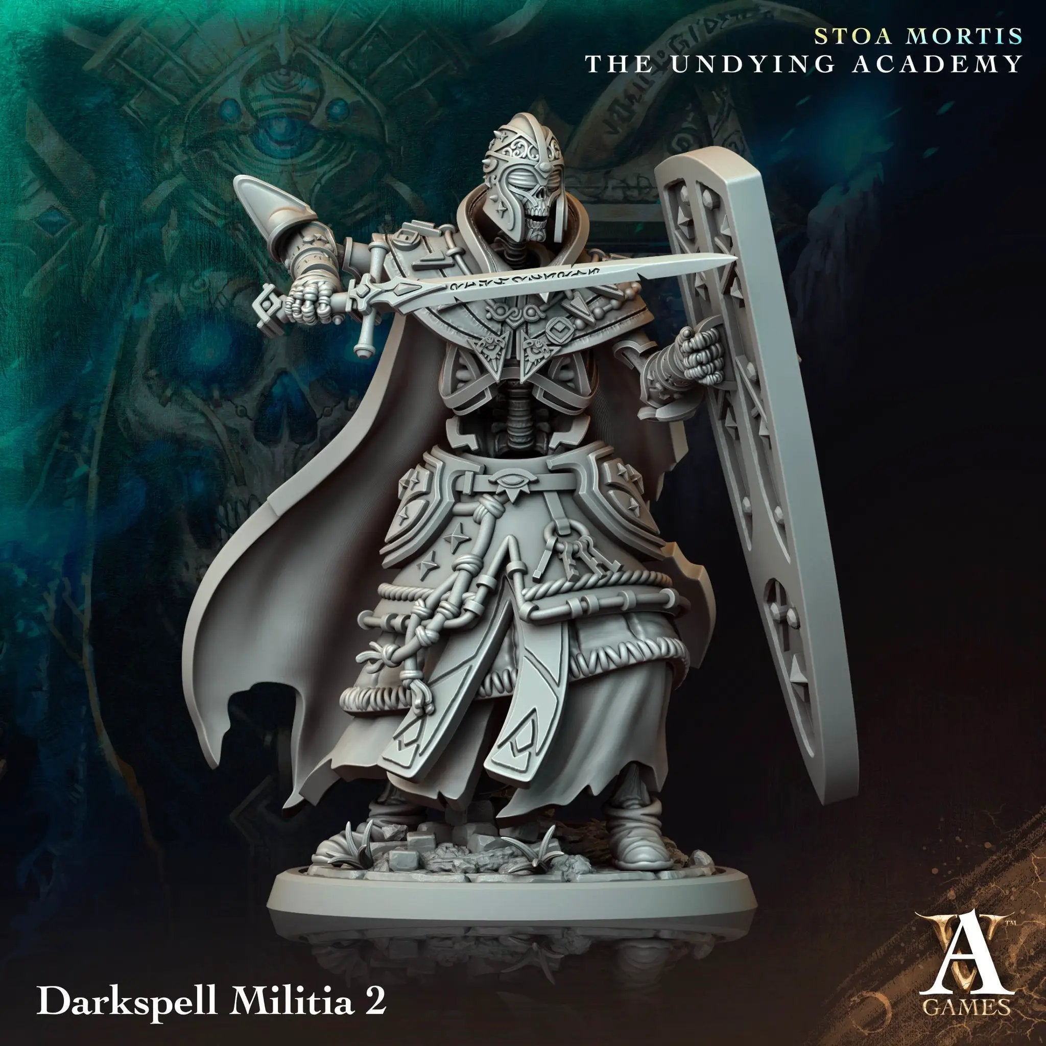 3D printed Darkspell Militia model by Last Hope Miniatures, featuring detailed fantasy warrior figures for tabletop gaming.