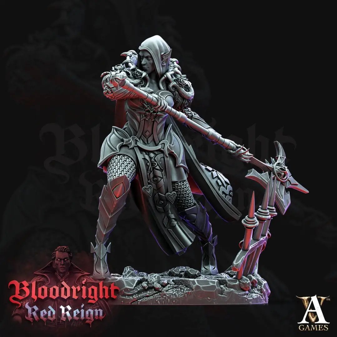 3D printed Daughter of Lilith model by Last Hope Miniatures for Archvillain Games, featuring intricate details and dynamic pose.