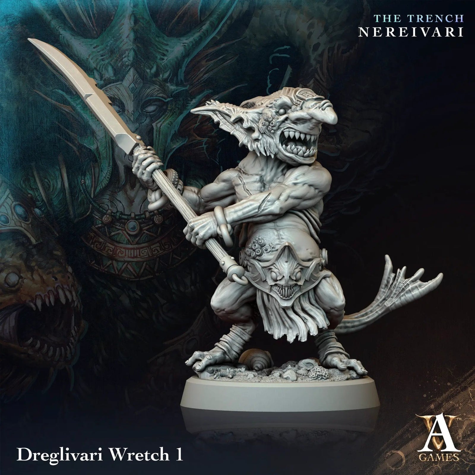 3D printed Dreglivari Wretch goblin model by Last Hope Miniatures, showcasing intricate details and textured surface.