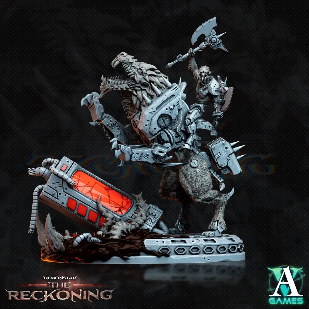 3D printed Druraka Riders model by Last Hope Miniatures for Archvillain Games, featuring detailed fantasy warrior figures.