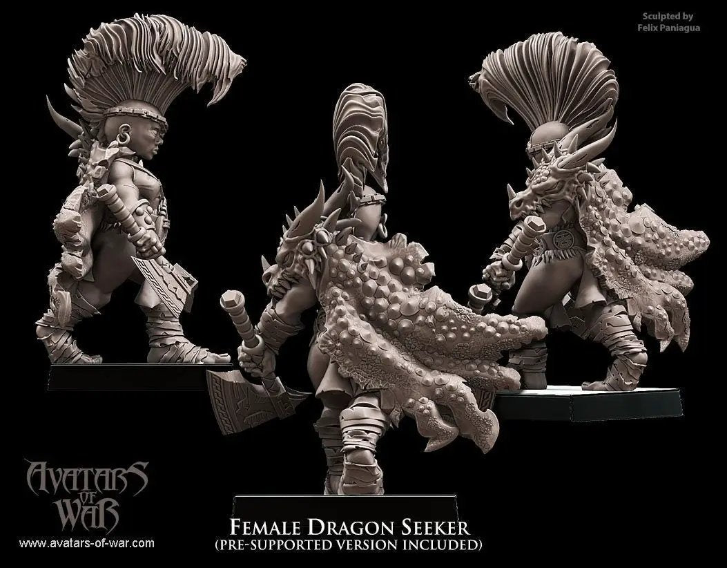 3D printed Dwarf Female Berserker model by Last Hope Miniatures, detailed figure for tabletop gaming and miniatures collections.