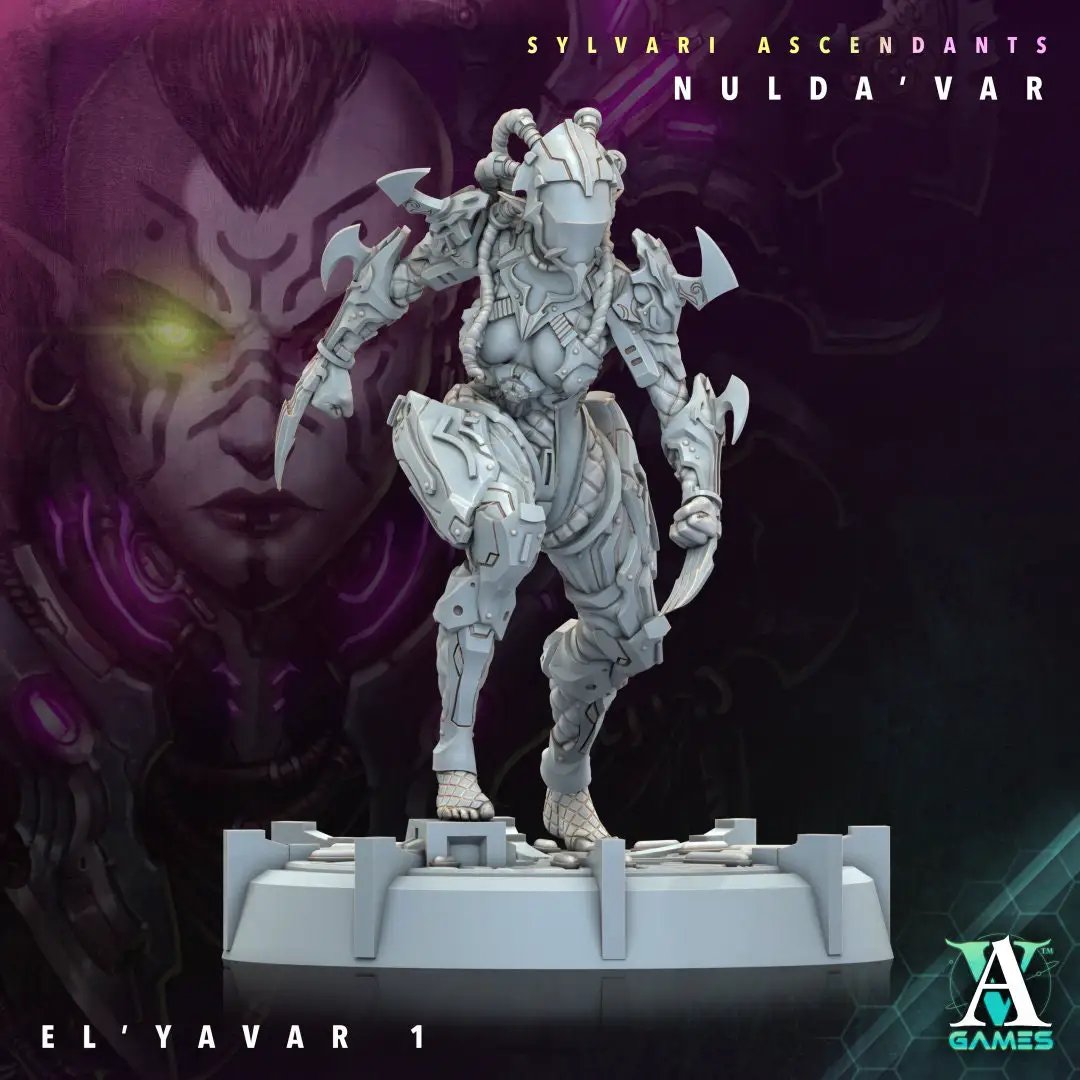 3D printed El'Yavar model by Last Hope Miniatures, detailed fantasy figure from Archvillain Games for tabletop gaming.