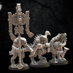 3D printed Ezocamtl Command Group model by Lost Kingdom Miniatures, featuring detailed figures in a dynamic pose.