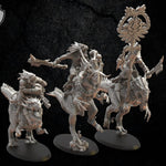 3D printed Ezocamtl Knight Command Group model by Lost Kingdom Miniatures, featuring detailed knight figures in armor.