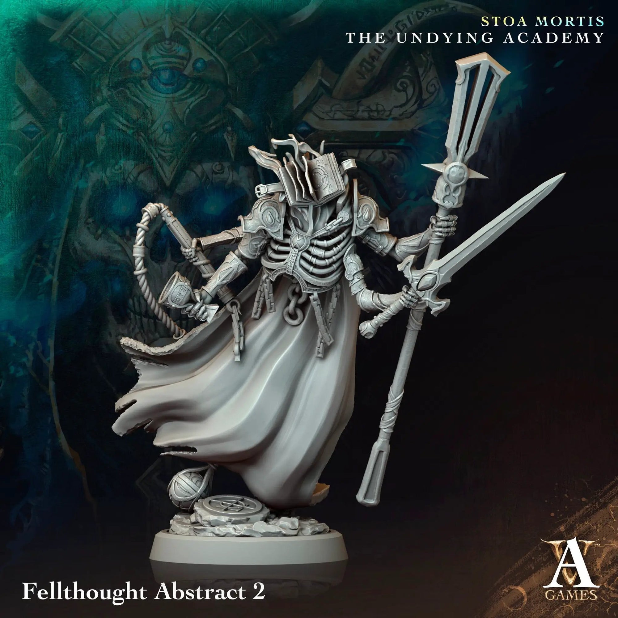 3D printed Fellthought Abstract model by Last Hope Miniatures, featuring intricate abstract design from Archvillain Games.