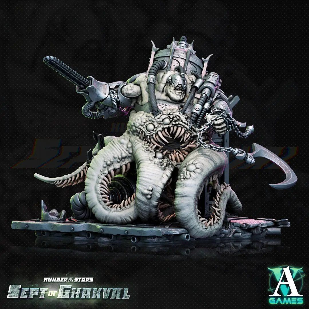3D printed Ghakval Evermaw model by Last Hope Miniatures for Archvillain Games, featuring detailed creature design on a base.