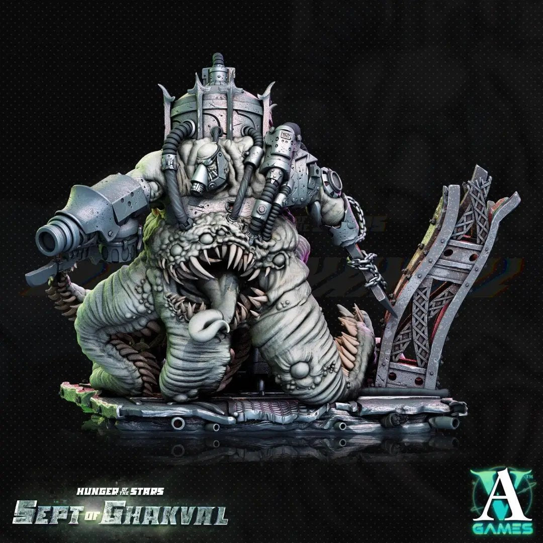 3D printed Ghakval Evermaw model by Last Hope Miniatures for Archvillain Games, detailed fantasy tabletop game miniature.