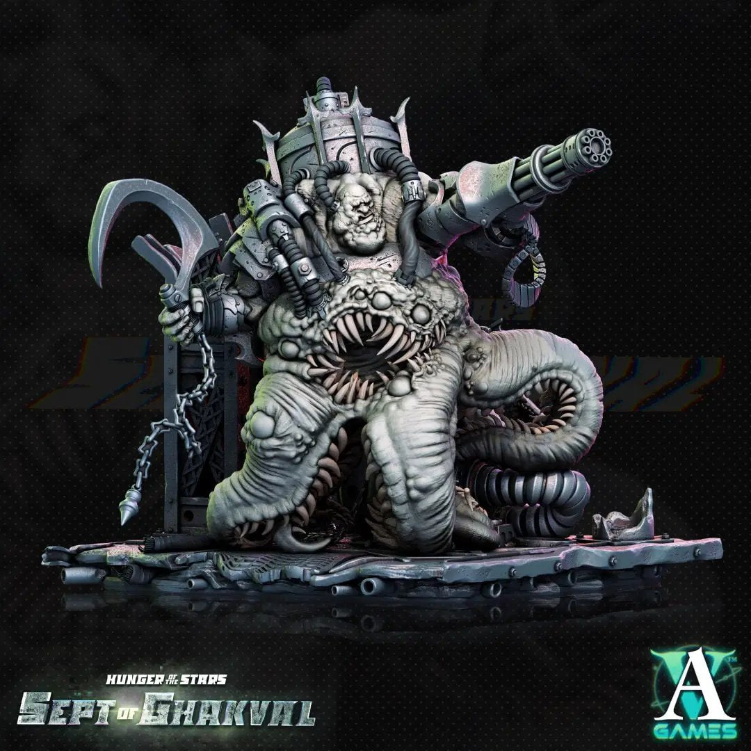 3D printed Ghakval Evermaw model by Last Hope Miniatures for Archvillain Games, featuring detailed fantasy creature design.