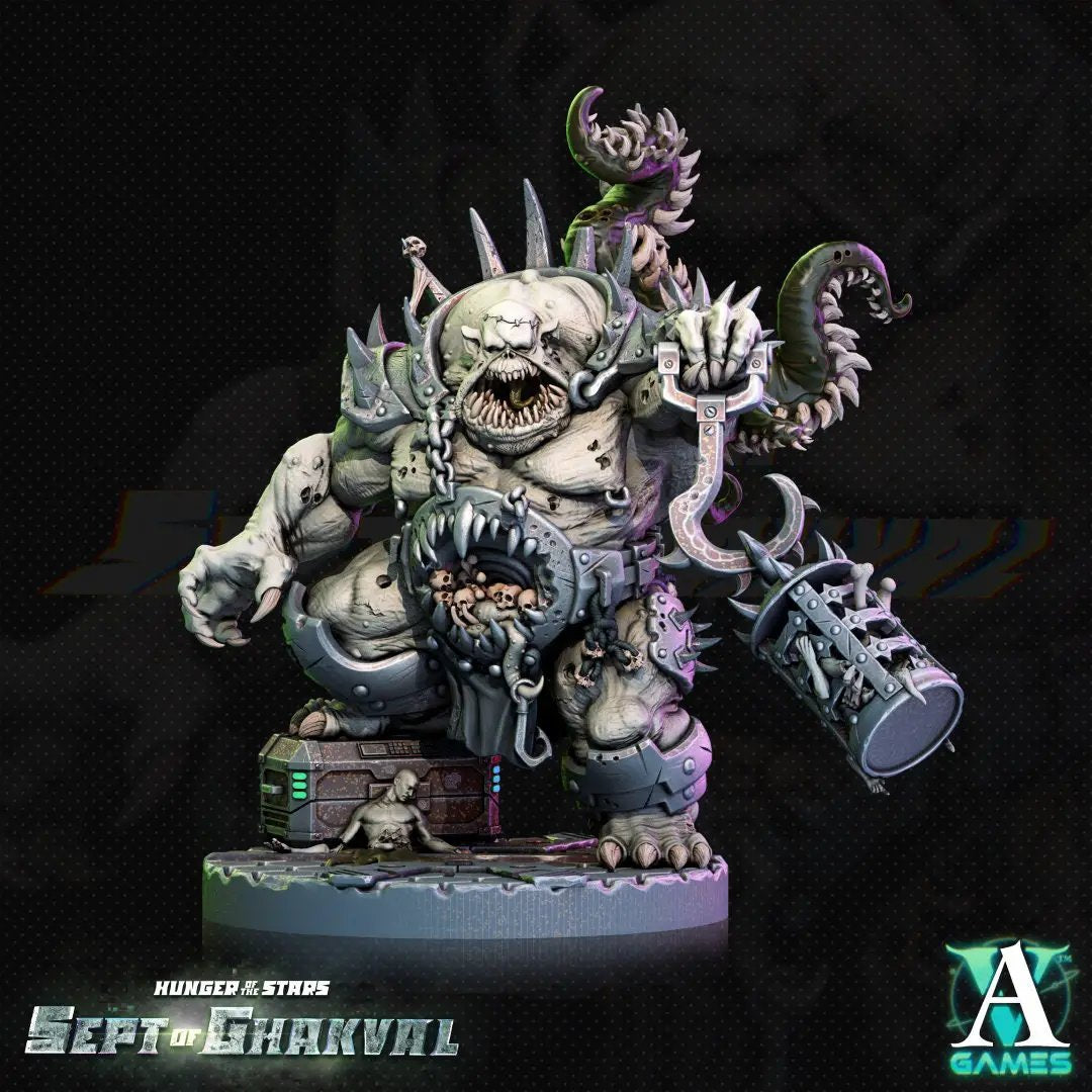 3D printed Ghakval Jailer model by Last Hope Miniatures for Archvillain Games, showing detailed prison guard figure.