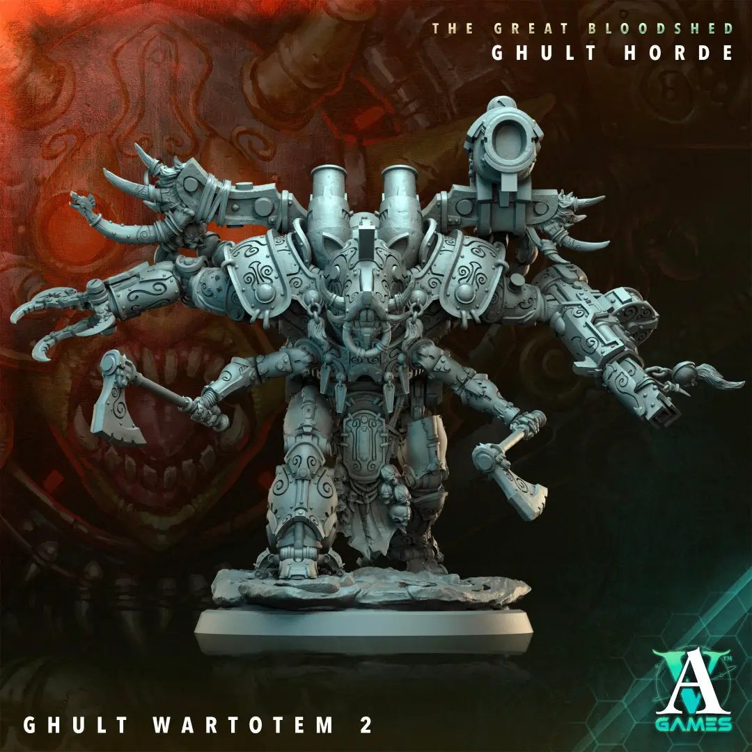 3D printed Ghult Wartotem model by Last Hope Miniatures, detailed fantasy creature figure from Archvillain Games.