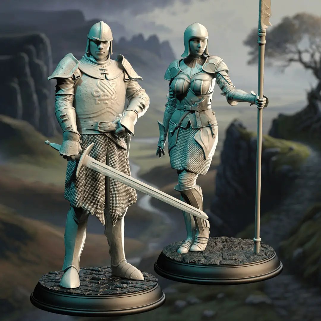 3D printed golden Griffin Footsoldiers model by Last Hope Miniatures, detailed fantasy creature figures from DM Stash.