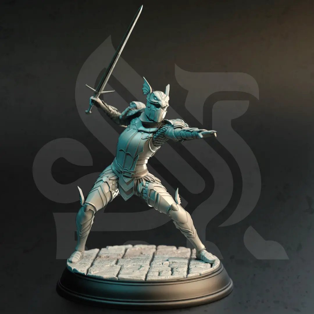 3D printed golden Griffin Vanguard model by Last Hope Miniatures, featuring detailed feathers and majestic stance.