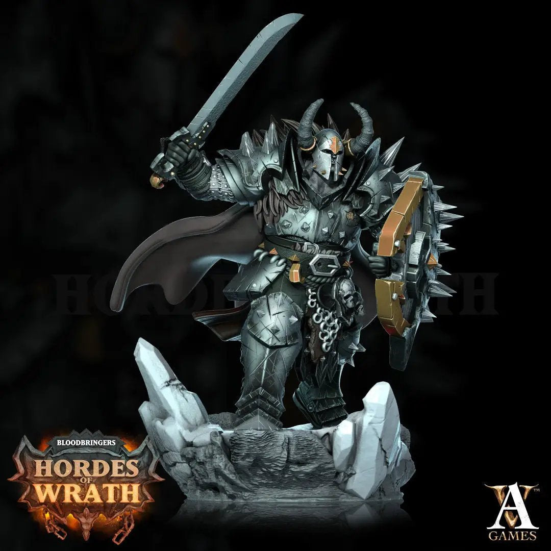 3D printed Gorkal Wrathenite model by Last Hope Miniatures, detailed fantasy creature with intricate armor and weapon features.