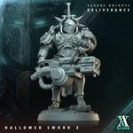 3D printed Hallowed Sword model by Last Hope Miniatures, detailed miniature fantasy weapon from Archvillain Games.
