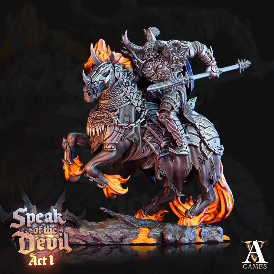 3D printed Hell Knight model by Last Hope Miniatures, detailed fantasy figure from Archvillain Games for tabletop gaming.