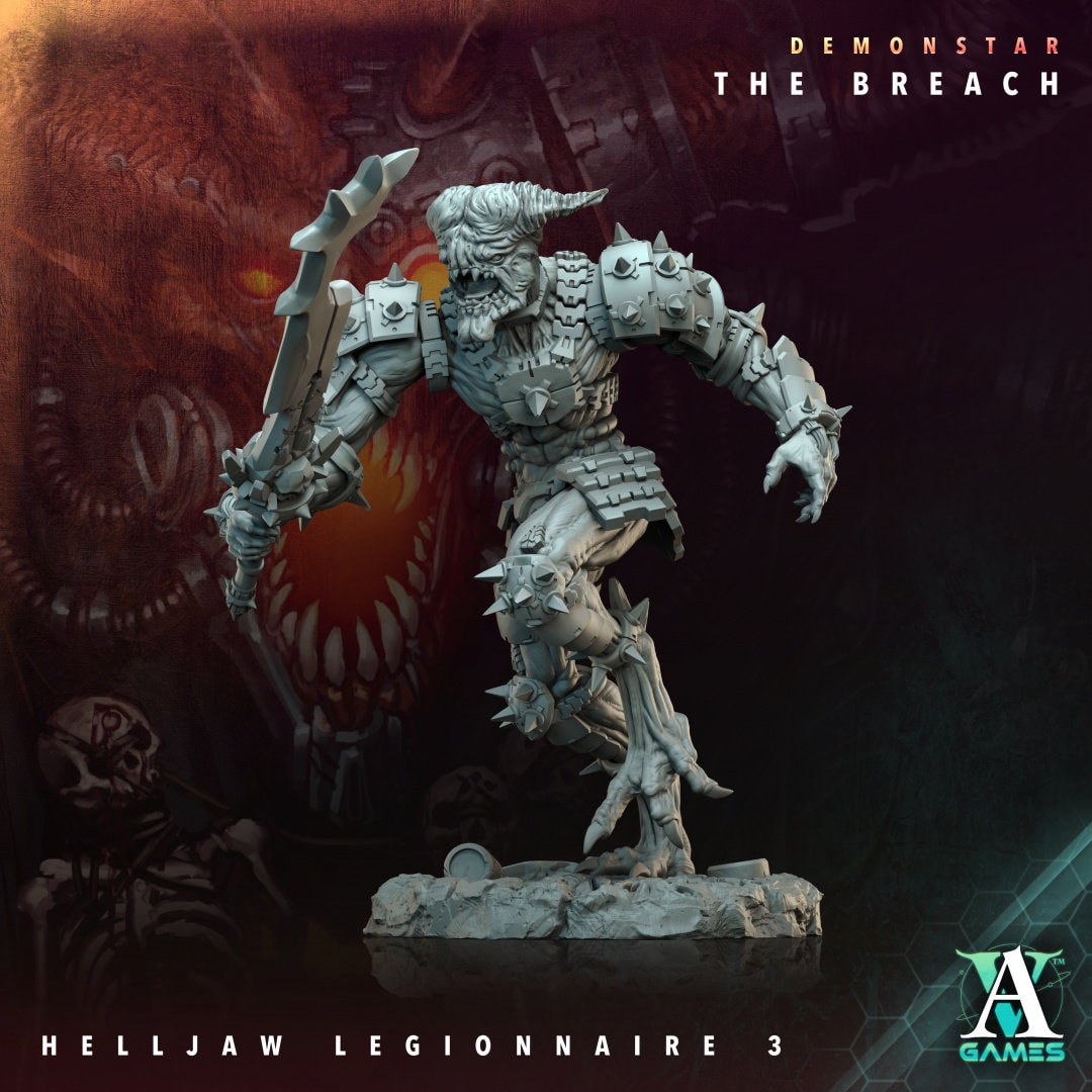 3D printed Helljaw Legionnaire model by Last Hope Miniatures, detailed miniature figure for tabletop gaming and collectibles.