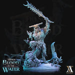 3D printed Karkhari model by Last Hope Miniatures, detailed fantasy creature from Archvillain Games, shown from front view.