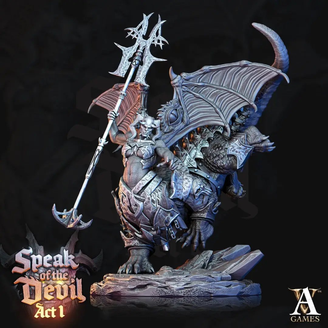 3D printed Kartaroth model by Last Hope Miniatures for Archvillain Games, featuring intricate details and dynamic pose.