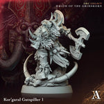 3D printed Kor'Garal Gutspiller model by Last Hope Miniatures for Archvillain Games, detailed fantasy creature miniature.