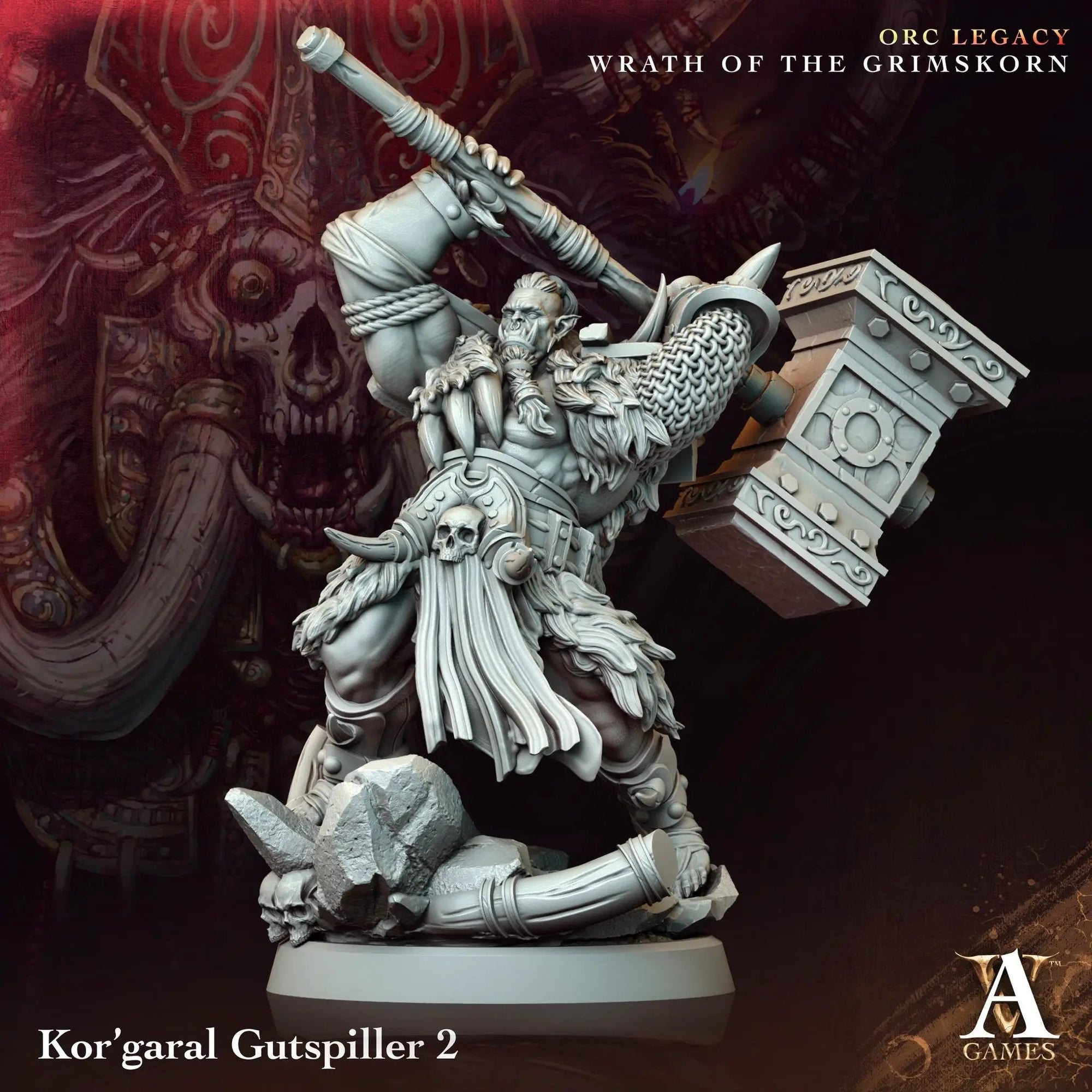 3D printed Kor'Garal Gutspiller model by Last Hope Miniatures, detailed fantasy creature with intricate textures and dynamic pose.