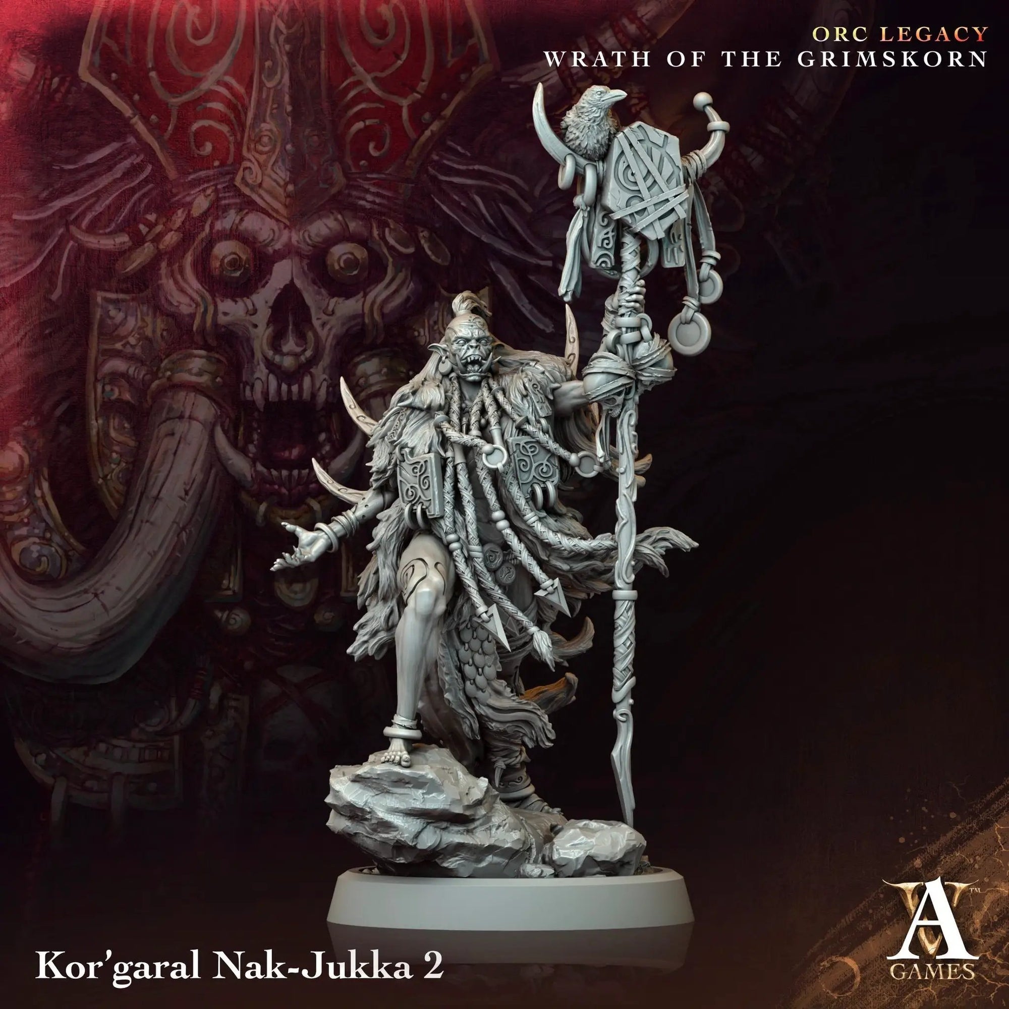 3D printed Kor'Garal Nak-Jukka model by Last Hope Miniatures, detailed miniature figure from Archvillain Games for tabletop gaming