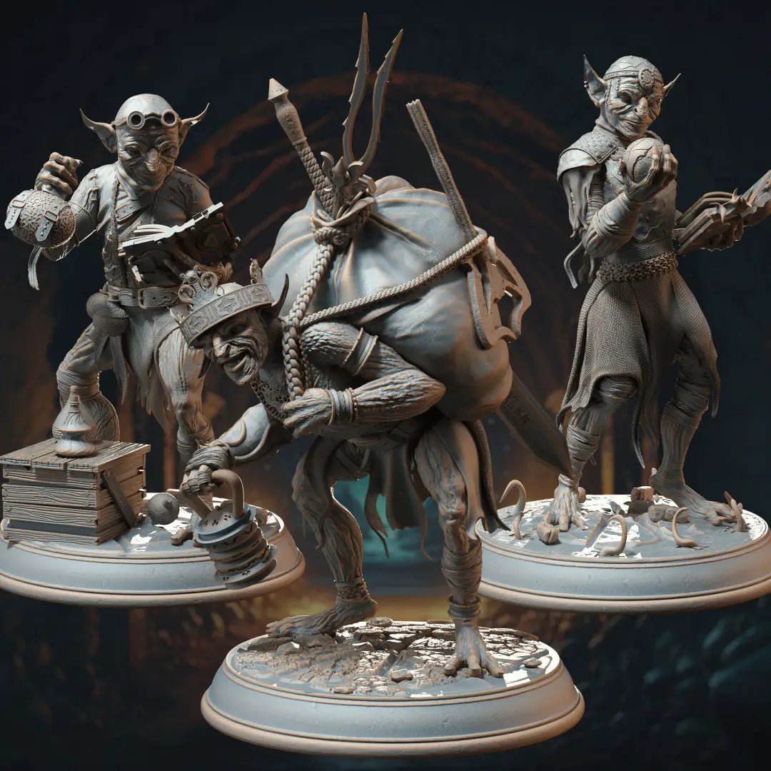 3D printed Mana Goblins model by Last Hope Miniatures, featuring detailed goblin figures in vibrant colors.