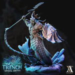 3D printed Merrow model by Last Hope Miniatures for Archvillain Games, featuring detailed aquatic creature design.