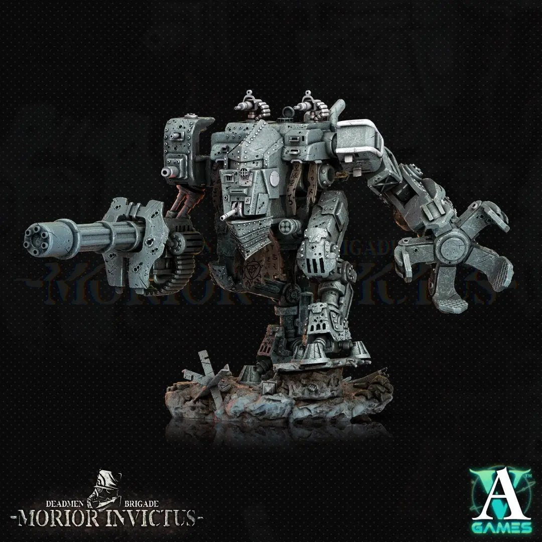 3D printed Morior MK-18 Paladin model by Last Hope Miniatures for Archvillain Games, detailed sci-fi tabletop gaming figure.