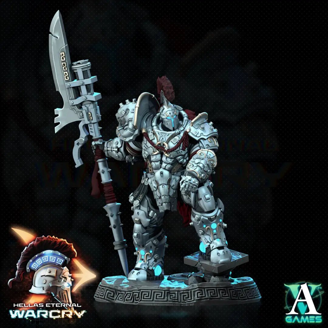 3D printed Myrmidon model by Last Hope Miniatures, detailed fantasy figure from Archvillain Games for tabletop gaming.