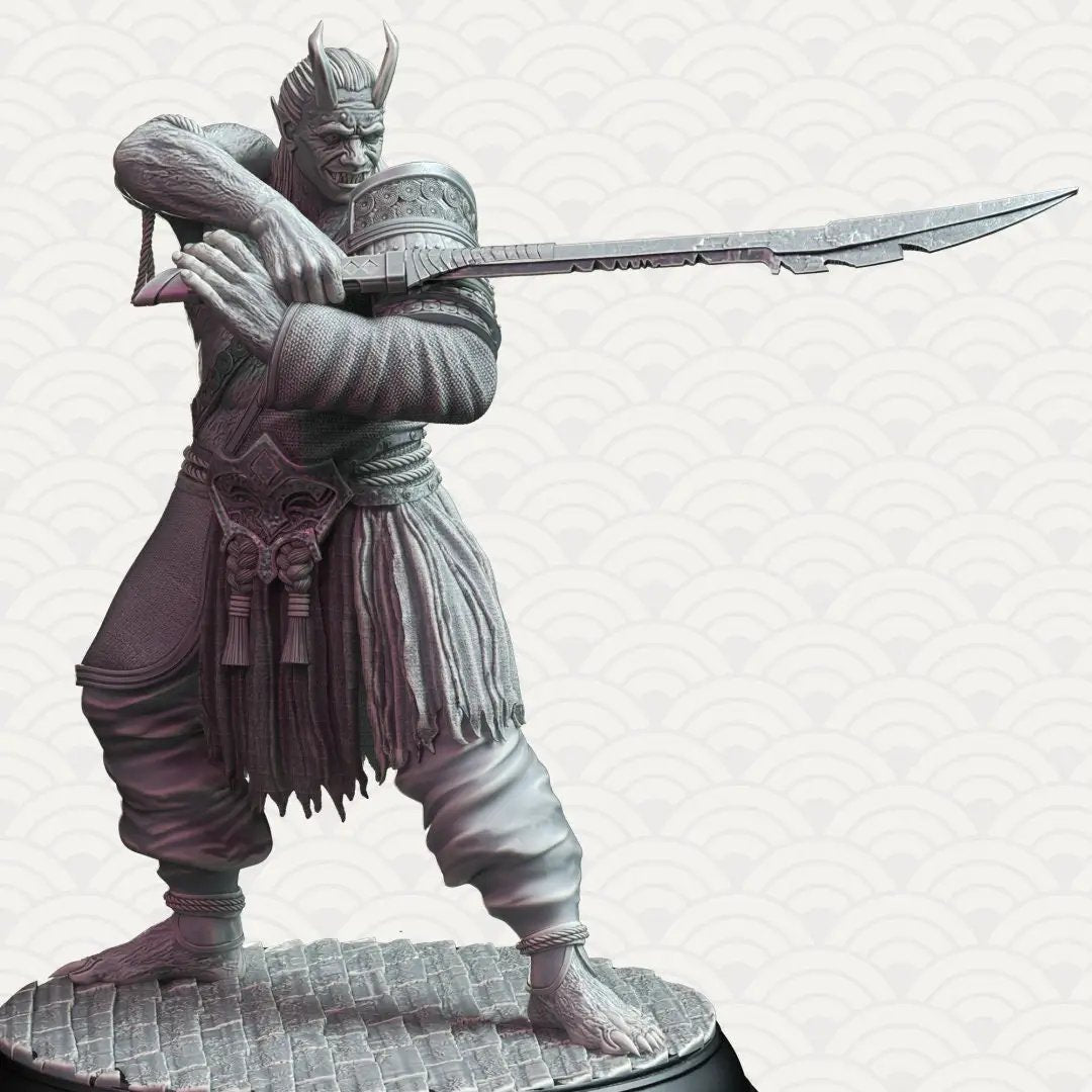3D printed Oni Onslaughters model by Last Hope Miniatures, featuring detailed Oni warriors in dynamic poses.