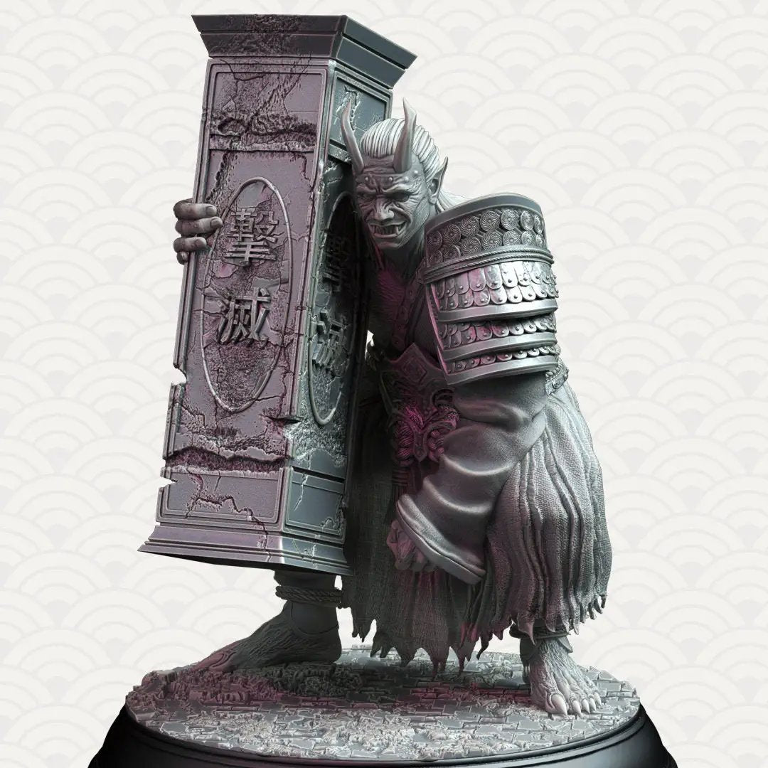 3D printed Oni Onslaughters model by Last Hope Miniatures from DM Stash, detailed fantasy creature figure on a textured base.