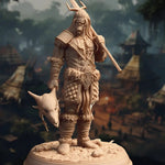 3D printed Orc Tribal Warrior model by Last Hope Miniatures, showcasing detailed orc figure with tribal armor and weapons.