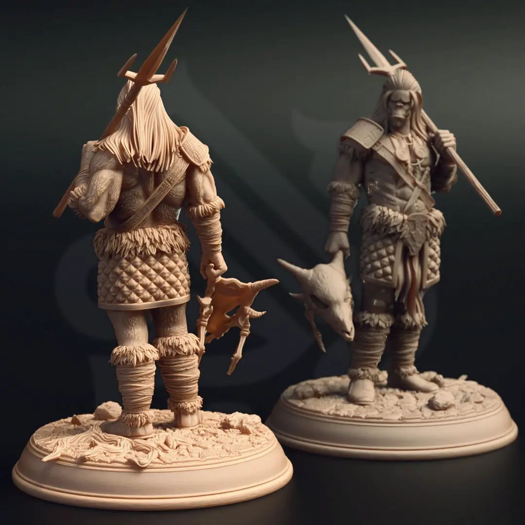 3D printed Orc Tribal Warriors model by Last Hope Miniatures, featuring detailed orc figures with tribal armor and weapons.