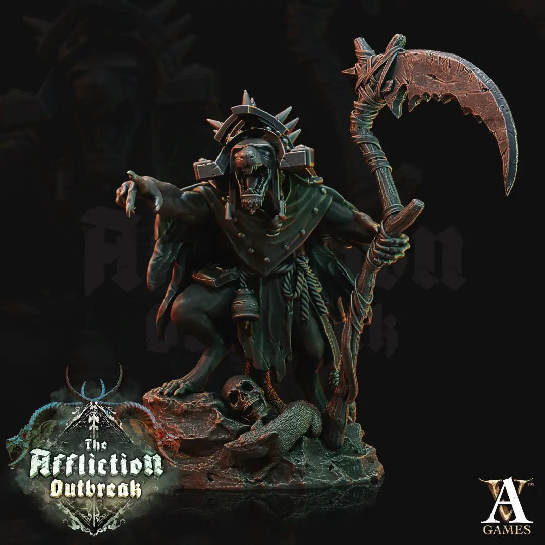 3D printed Plague Chanter model by Last Hope Miniatures for Archvillain Games, featuring detailed organic design and intricate textures.