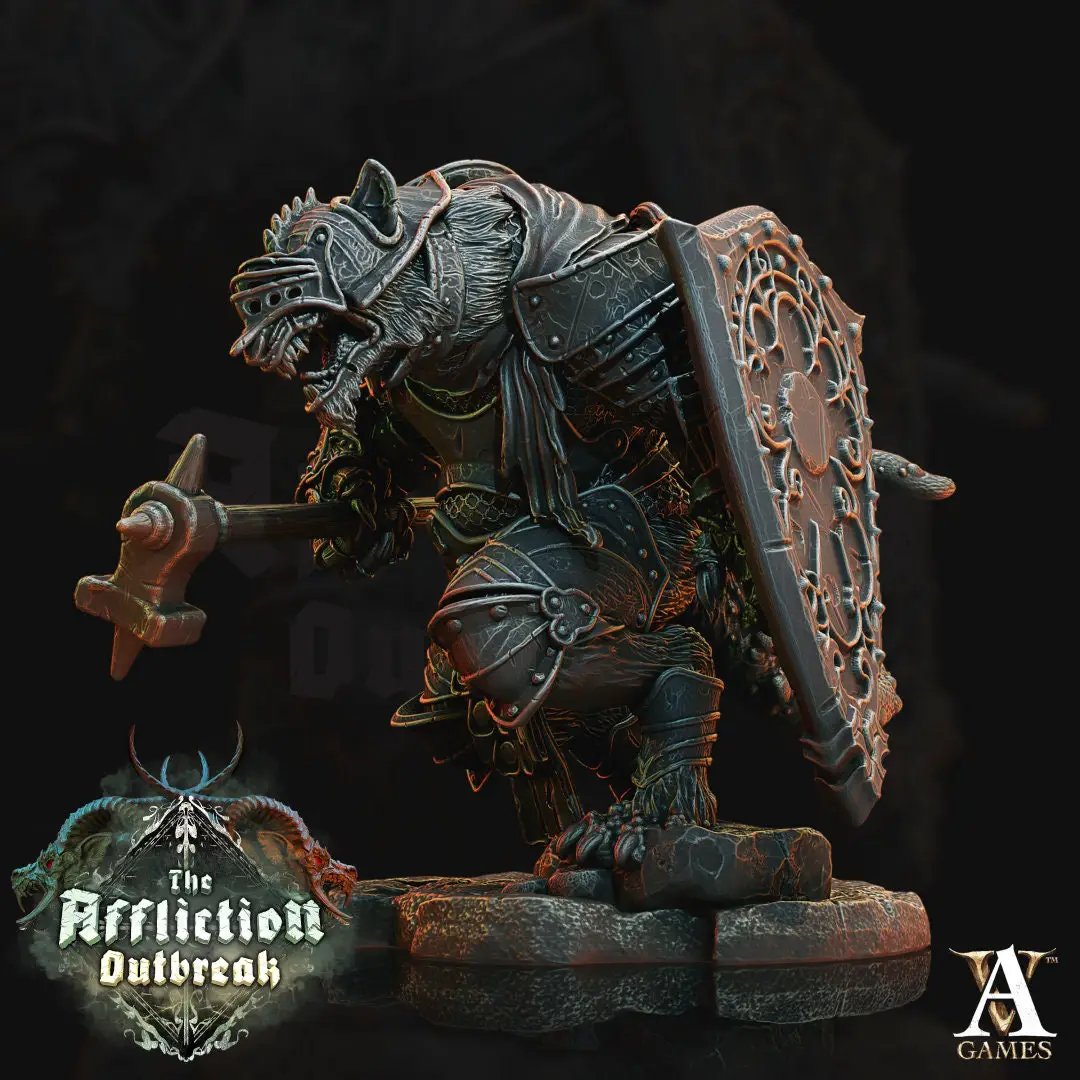 3D printed Ratwatch model by Last Hope Miniatures for Archvillain Games, featuring detailed rat design and intricate textures.