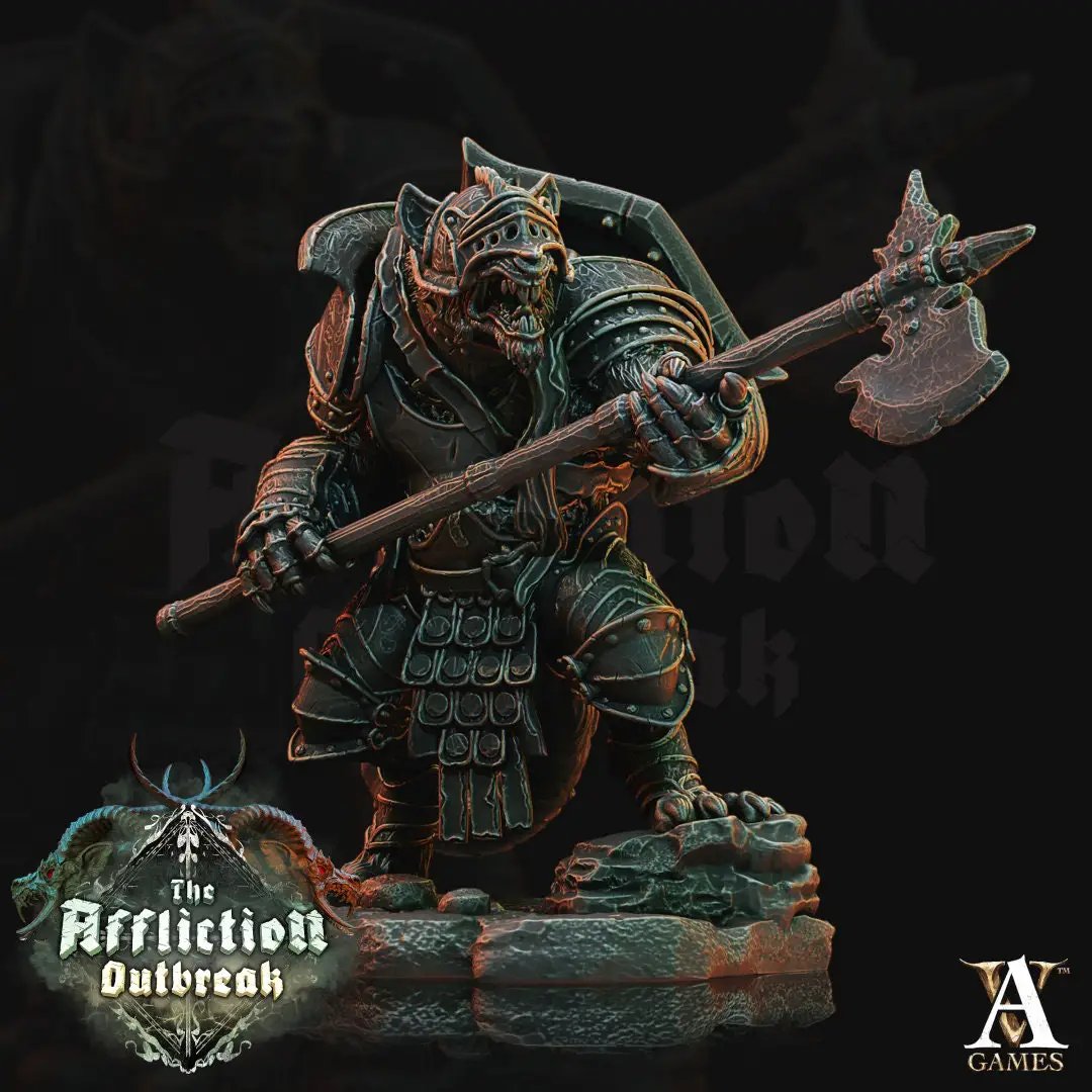 3D printed Ratwatch model by Last Hope Miniatures for Archvillain Games, detailed sci-fi creature figure on a stand.