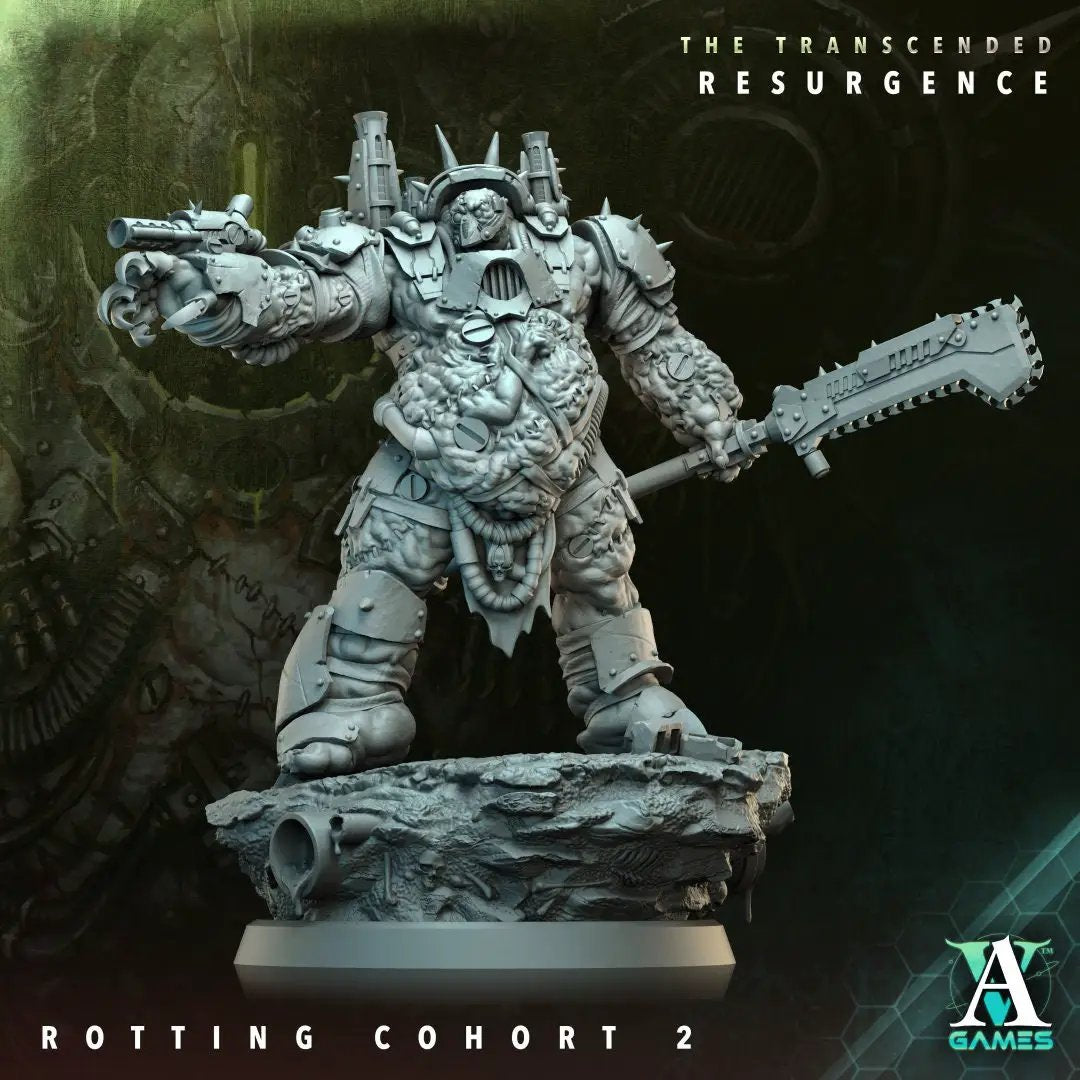 3D printed Rotting Cohort model by Last Hope Miniatures for tabletop gaming, featuring decayed undead figures with detailed textures.